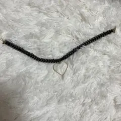 黒いレースチョーカー ハート型ペンダント