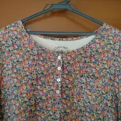 【未使用品】花柄 長袖 Aラインワンピース