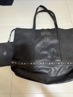 サ*ー様 DIESEL ブラックレザートートバッグ