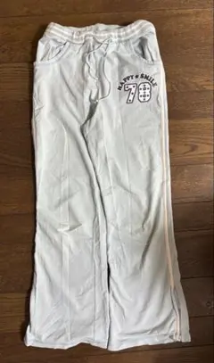 平成ファッション　ライトブルー カジュアルパンツ 裾ジップ付き