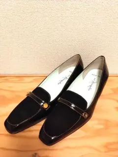 銀座かねまつ☆ローファータイプ　パンプス　ブラック　3cmヒール　23.5cm
