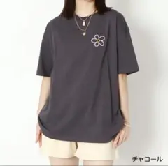 GORGE ゴージ 花ロゴサガラTシャツ チャコール