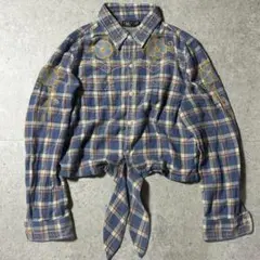 美品 RRL コットンチェック ウエスタン刺繍シャツ 165のサムネイル
