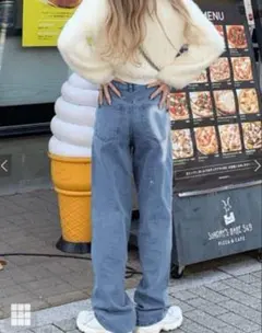 最初値下げ価格！GRL ハートポイントデニムパンツ[gn177]