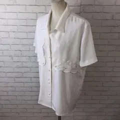 ★6.1 h585 伊太利屋 半袖 ブラウス レース生地 刺繍のサムネイル