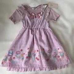 女の子　半袖　ワンピース　120 マジョリカ　アイス柄　メゾピアノ風