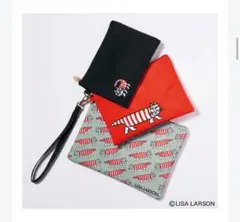 GLOW リサ・ラーソン ストラップ付きフラットポーチ3点セット