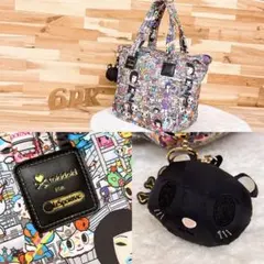 【レスポートサック×トキドキ】限定コラボ トートバッグ 猫チャーム付き カラフル