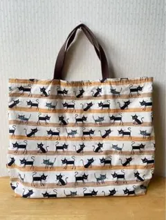 手さげカバン 大きめ ハンドメイド 猫柄