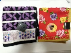 値下げ★紫＆赤ANASUIアナスイ●タオルハンカチとハンカチ２枚セット