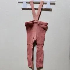 ピンク サスペンダー付きレギンス Mサイズ(1～2歳)