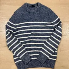 GAP ネイビー/ホワイト ストライプ ニット S