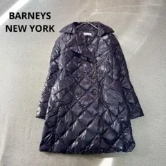 極美品 バーニーズニューヨーク キルティング ライトダウンコート ダブルブレスト