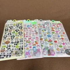 ボンボンドロップシール　アニマル　4枚　3Dステッカーセット 4シート