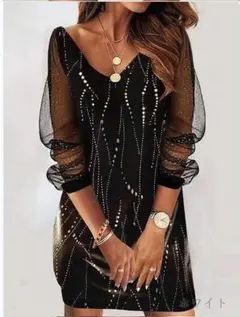 大きいサイズ　レディース　春夏　ワンピース　シースルー