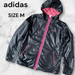 adidas アディダス　ウィンドブレーカー サイズM 黒/ピンク　レディース