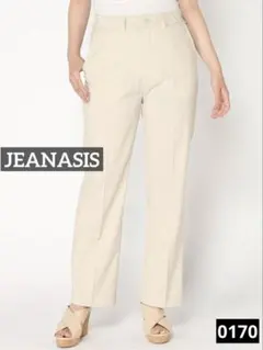 0170 JEANASIS ストレッチカラースラックスパンツ クリーム