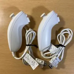 任天堂Wii ヌンチャク　コントローラー　ホワイト　2個セット　動作確認済み