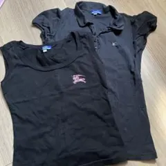 ブラック ポロシャツ 、タンクトップフリル付き2点セット