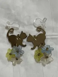 イヤリング ゴールド 猫