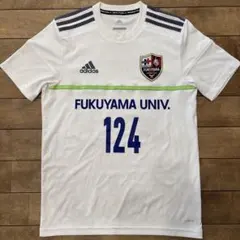 【美品】福山大学 サッカー ユニフォーム ゲームシャツ アディダス S