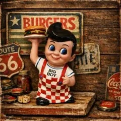 【レア】BIGBOY　ビッグボーイ　ヴィンテージ　貯金箱　陶器製　陶器　置物 レア】BIGBOY ビッグボーイ ヴィンテージ 貯金箱 陶器製 陶器 置物