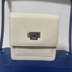 アイボリー クロコダイル風 ショルダーバッグ