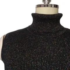 vintage ノースリーブ　タートル　ラメ　　itimi y2k　平成ギャルのサムネイル