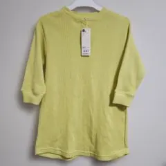 GU　110㎝　ワッフル　ヘンリーネック　ワンピース