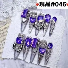 046現品推しネイルチップ付け爪量産型姫ギャルクロムハーツチークy2k痛ネイル