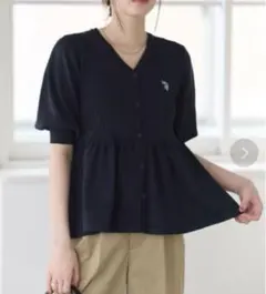 U.S. POLO ASSN. ペプラムカーディガン ネイビーのサムネイル