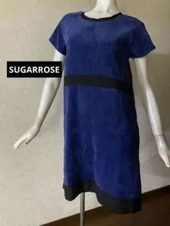 ✰SUGARROSE スエード調 半袖ワンピース ブルーのサムネイル
