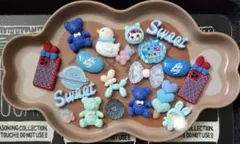 デコレーション パーツ 水色 青色系 まとめ売り