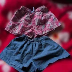 ユニクロ花柄ピンクとユニクロデニム風ハーフパンツ 100cm