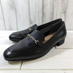 【美品】BARCLAY レザー 細ビットローファー 黒 23,5 ローヒール