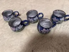 花柄陶器カップ5個セット