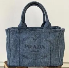 PRADA カナパ デニム ショルダーバッグ 2way 白タグ