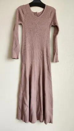 COCO DEAL リブ編み長袖ニットワンピース