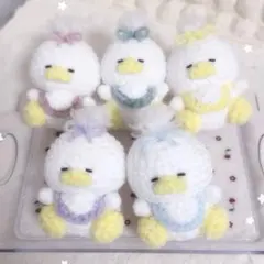【受注製作】 赤ちゃんアヒル あひる あみぐるみ キーホルダー