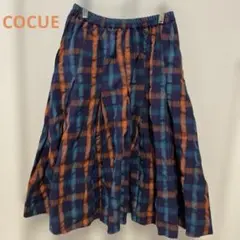 COCUE コキュー　チェック柄　フレアスカート