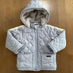 裏ボア　ジャケット　上着　アウター　中綿　あったか　グレー　フード付き