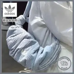【】アディダス ショルダーバッグ コーデュロイ ブルー 韓国限定 adidas】アディダス ショルダーバッグ コーデュロイ ブルー 韓国限定