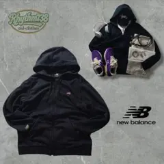 【人気】NEW BALANCE フルジップパーカー 刺繍ロゴ スニーカーワッペン