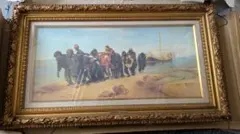 佐藤幸蔵 『巡礼』 厚塗り 重厚な筆致 示現会会員 珍品 油彩画 額装