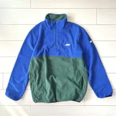 RIPNDIP ハーフジップ フリーススウェット L 青/緑