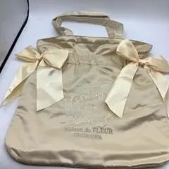ちいかわ　メゾンドフルール　刺繍ダブルリボントートバッグ32-1008-2