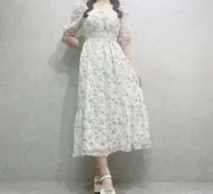 AnMILLE フラワーコットンシャーリング　ワンピース