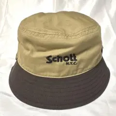 ショット バケットハット ベージュ×ブラウン 未使用品