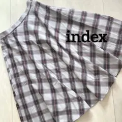 index グレー　チェックスカート