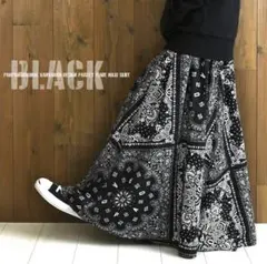 《ラスト破格》PAOPAO ORIGINAL ペイズリーバンダナ柄ロングスカート